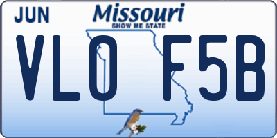 MO license plate VL0F5B