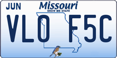 MO license plate VL0F5C