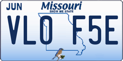 MO license plate VL0F5E
