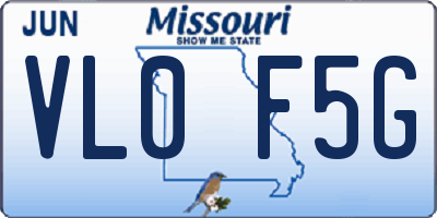 MO license plate VL0F5G