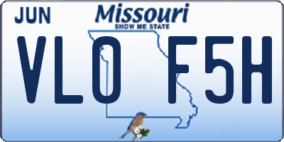 MO license plate VL0F5H