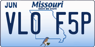 MO license plate VL0F5P
