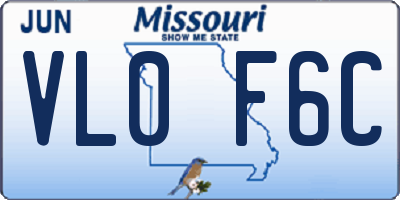 MO license plate VL0F6C