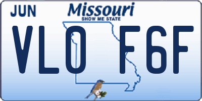MO license plate VL0F6F