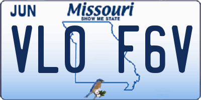 MO license plate VL0F6V