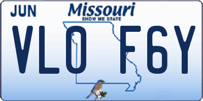 MO license plate VL0F6Y