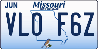 MO license plate VL0F6Z