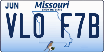 MO license plate VL0F7B