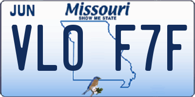 MO license plate VL0F7F
