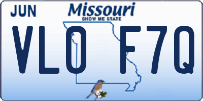 MO license plate VL0F7Q