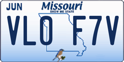 MO license plate VL0F7V