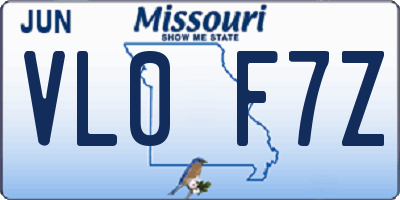 MO license plate VL0F7Z