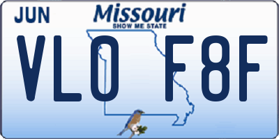 MO license plate VL0F8F