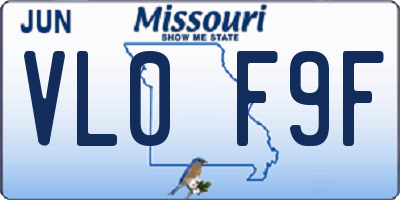 MO license plate VL0F9F