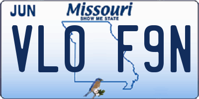 MO license plate VL0F9N