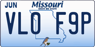 MO license plate VL0F9P