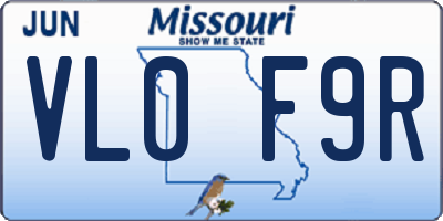 MO license plate VL0F9R