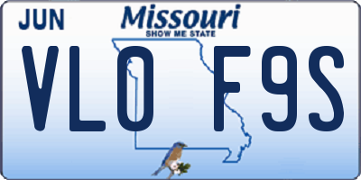 MO license plate VL0F9S