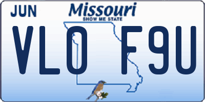 MO license plate VL0F9U