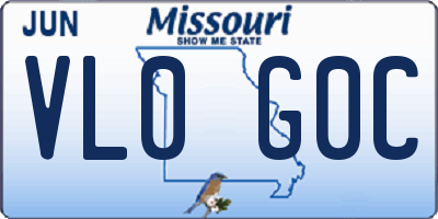 MO license plate VL0G0C