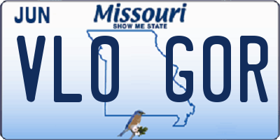 MO license plate VL0G0R