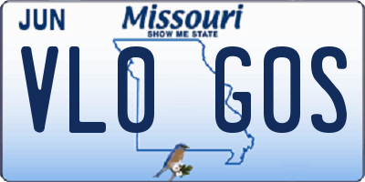 MO license plate VL0G0S