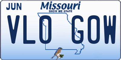 MO license plate VL0G0W