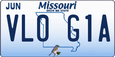 MO license plate VL0G1A