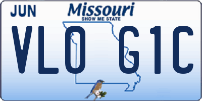 MO license plate VL0G1C
