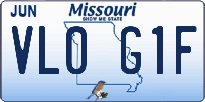 MO license plate VL0G1F
