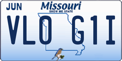 MO license plate VL0G1I