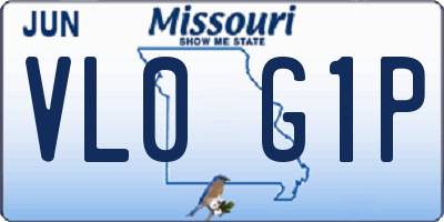 MO license plate VL0G1P