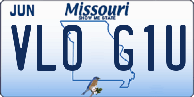MO license plate VL0G1U