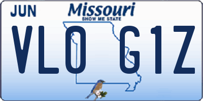 MO license plate VL0G1Z