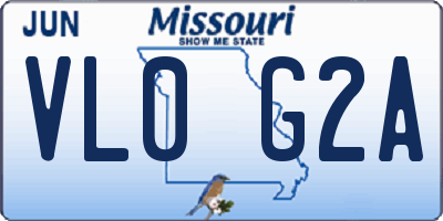 MO license plate VL0G2A