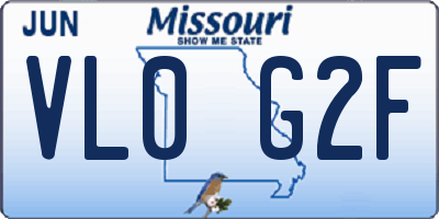 MO license plate VL0G2F