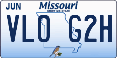 MO license plate VL0G2H