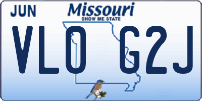 MO license plate VL0G2J