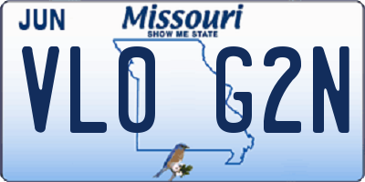 MO license plate VL0G2N