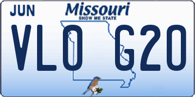MO license plate VL0G2O