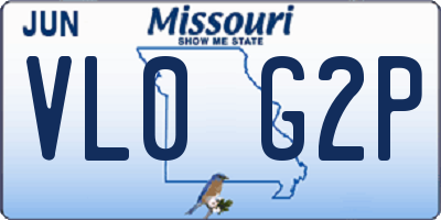 MO license plate VL0G2P