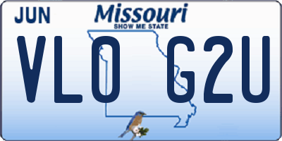 MO license plate VL0G2U