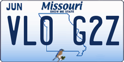 MO license plate VL0G2Z