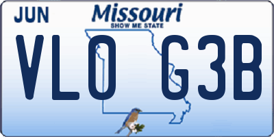 MO license plate VL0G3B