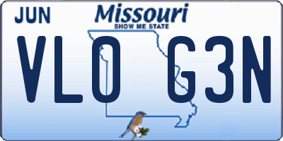 MO license plate VL0G3N