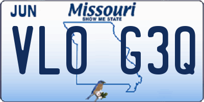 MO license plate VL0G3Q