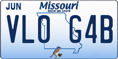 MO license plate VL0G4B