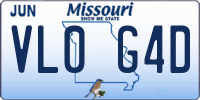 MO license plate VL0G4D