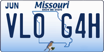 MO license plate VL0G4H