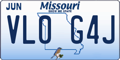 MO license plate VL0G4J